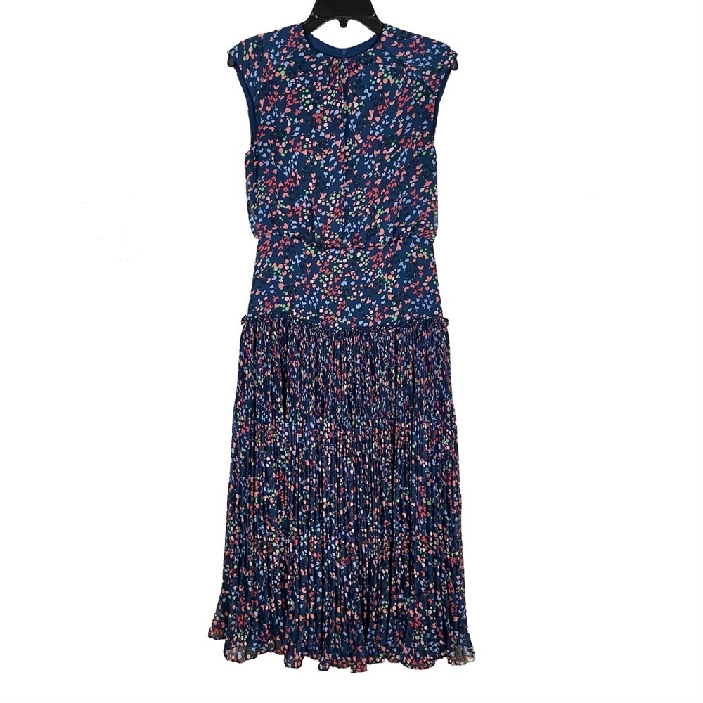 Ted Baker Coraal Midi Dress Navy Heart Print Sleeveless US 4 - Picture 5 of 13